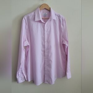 Calvin Klein Steel + Button Down Collared Shirt, Men's XL, Soft Pink